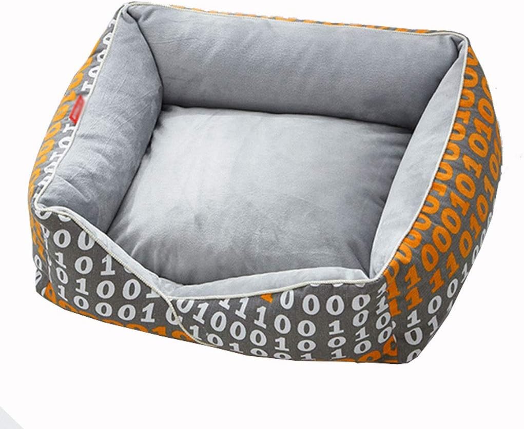 Kennel Cat Litter Small Dog Medium-Sized Dog Teddy Dog Bed Dog Mat Winter Plush Removable and Washable Pet Supplies (Size : M) (Large)