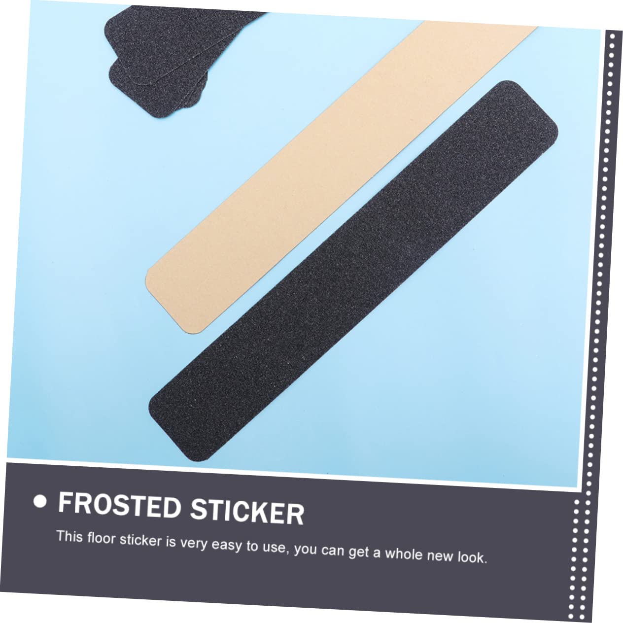 BCOATH Self-Adhesive Non-Slip Floor Stickers 20 Sheets Black Matte Easy Peel Off Non-Skid Decals for Home Hotel Decor