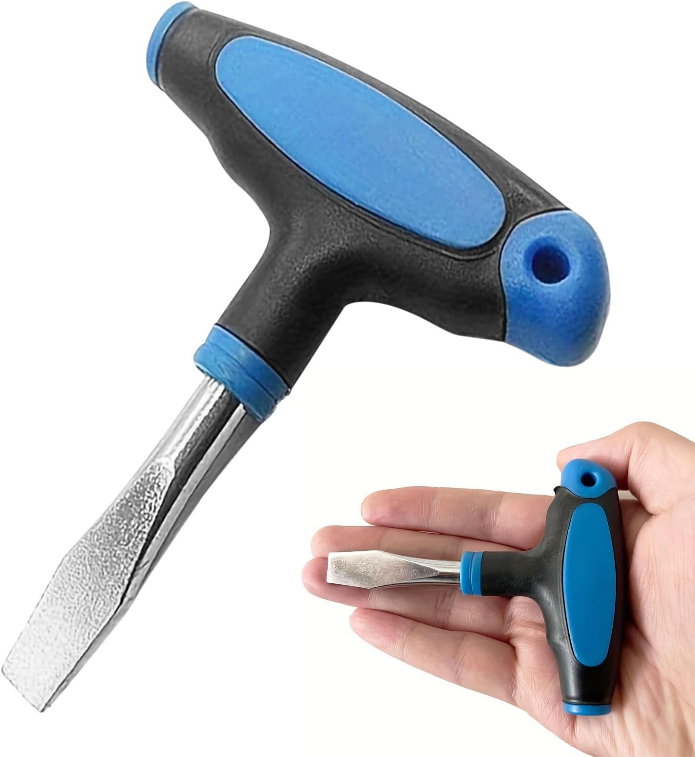 T-Handle Screwdriver, 10cm Carbon Steel Flat Head Screwdriver Easy to Use Ergonomic Handle Flat Head Slotted Screwdriver with ABS Handle for Slotted Screws On Quick Release Plates or Camera Tripod