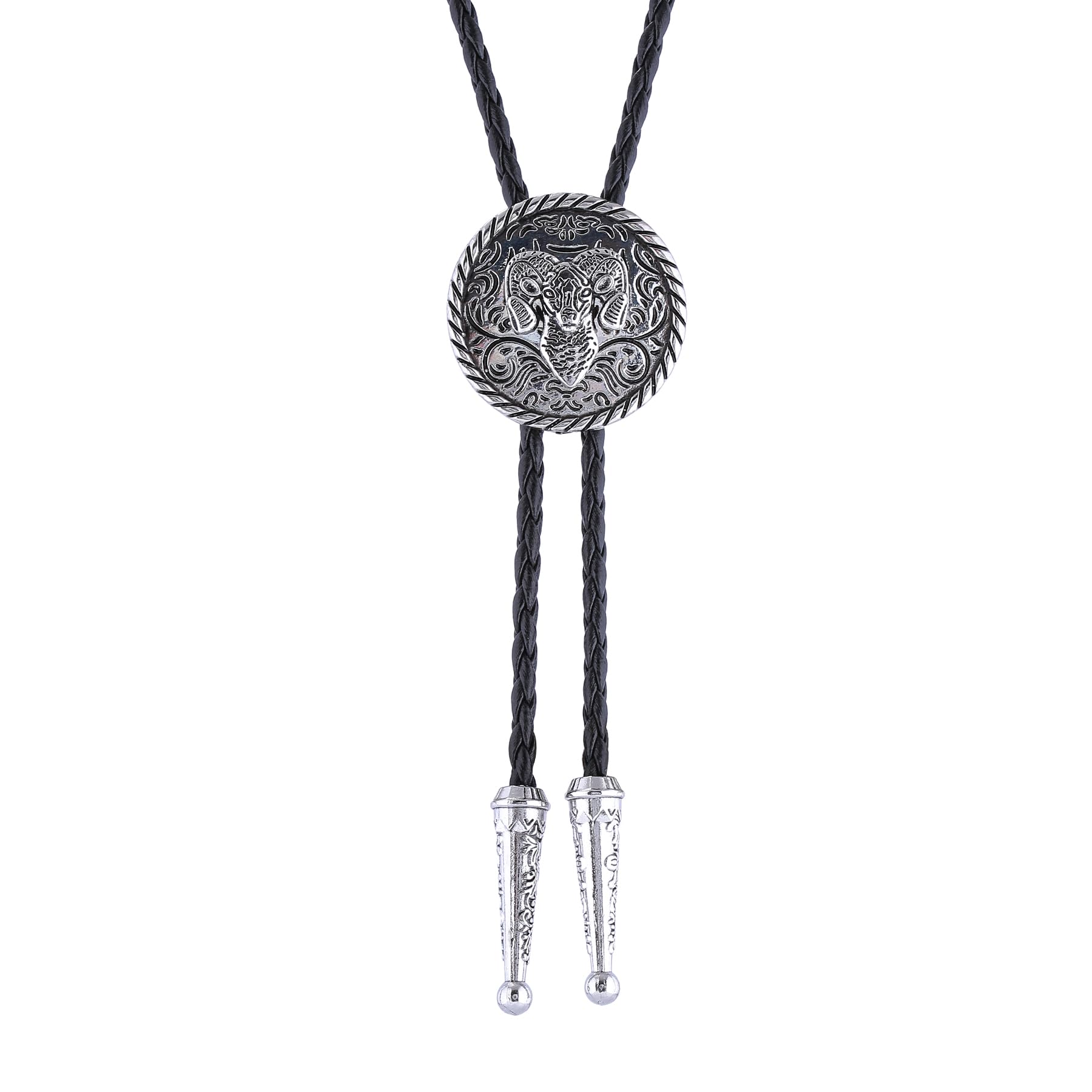 HUABOLA CALYN Bolo Tie for Men Women, Native American Turquoise/Longhorn Bull/Eagle/Horse Bolo ties,Western Tie Costume
