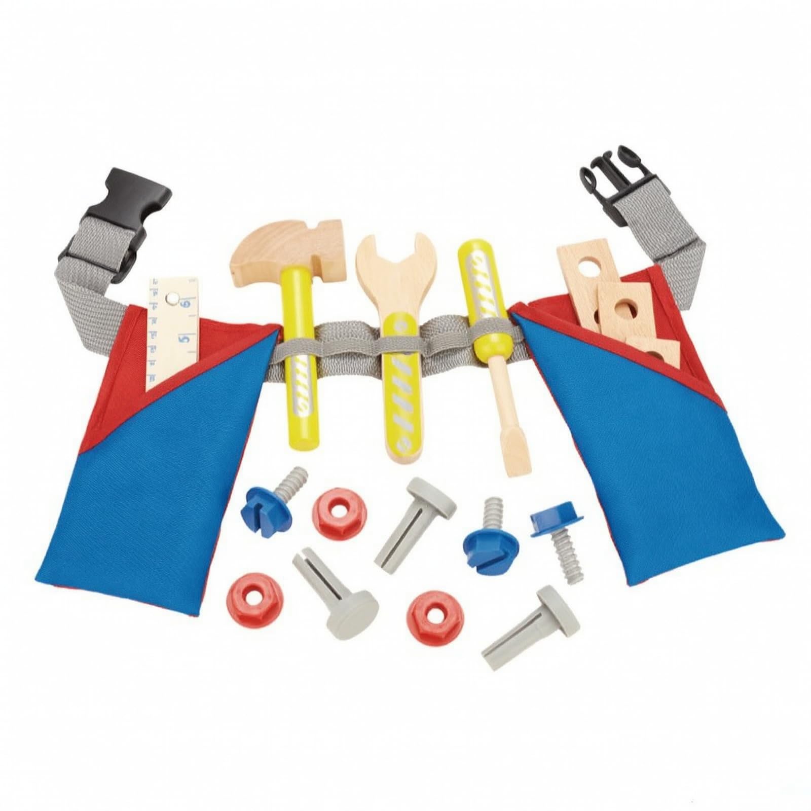 predolo Officina Finta in Legno Educativo Giocattolo di Attrezzi in Legno Interattivo Gioco di Abilità con Attrezzi per Bambini Piccoli, Stile C