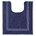 Produktbild iDesign Spa WC Vorleger, nicht-rutschender Badteppich aus Mikrofaser-Polyester für Toiletten, marineblau