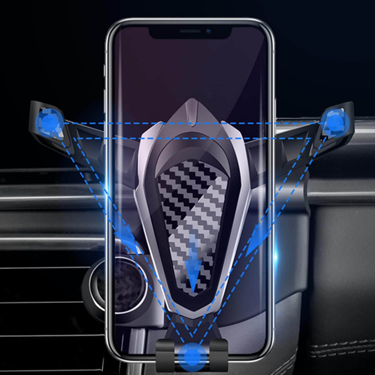 Genericss Air Vent Phone Mount Carbon Fiber Grain for RAV4 XA50 2019 2020 2021 2022 2023 2024 Car Accessories Interior Decoration Trim