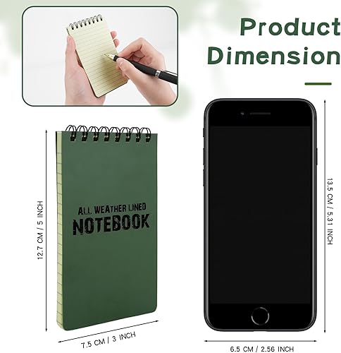 Miniatura 2 de Paquete de 10 cuadernos tácticos impermeables para todo tipo de clima, bloc de notas en espiral superior para grabación de actividades al aire libre