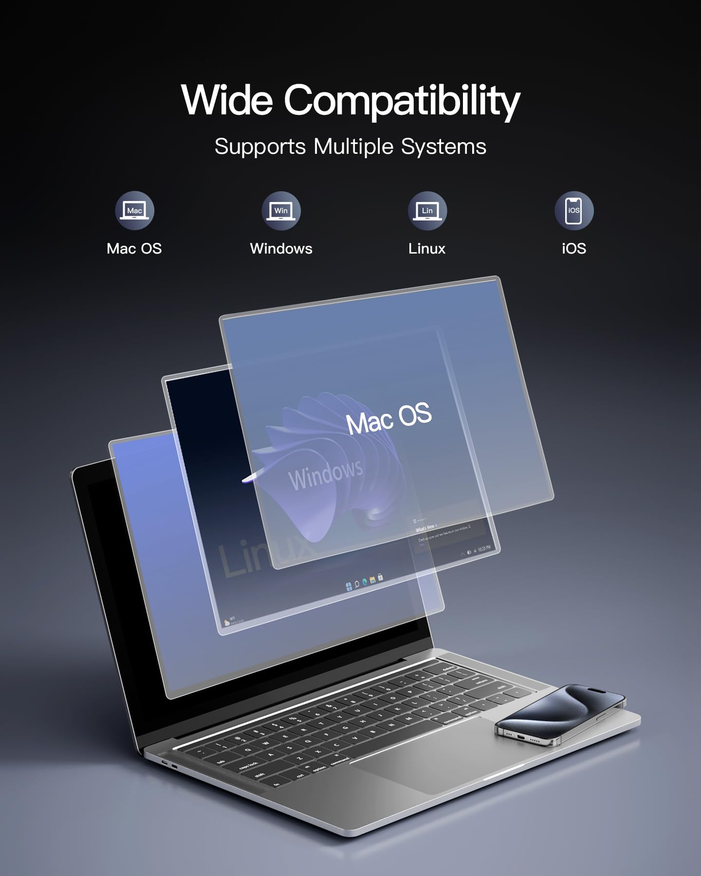 Inateck Case SSD M.2 NVMe SATA, Alluminio USB3.2 Gen2 10Gbps M.2 NVMe SATA SSD Supporto 2242/2260/2280 Compatibilità con Windows, Linux e Mac, supporto UASP&TRIM, con Cavi USB A-C e USB C-C