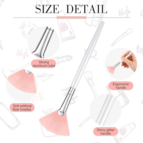 Miniatura 3 de Maitys 6 pinceles faciales para máscara de abanico, herramientas de cepillo aplicador de máscara suave, brochas de maquillaje delgadas, herramienta