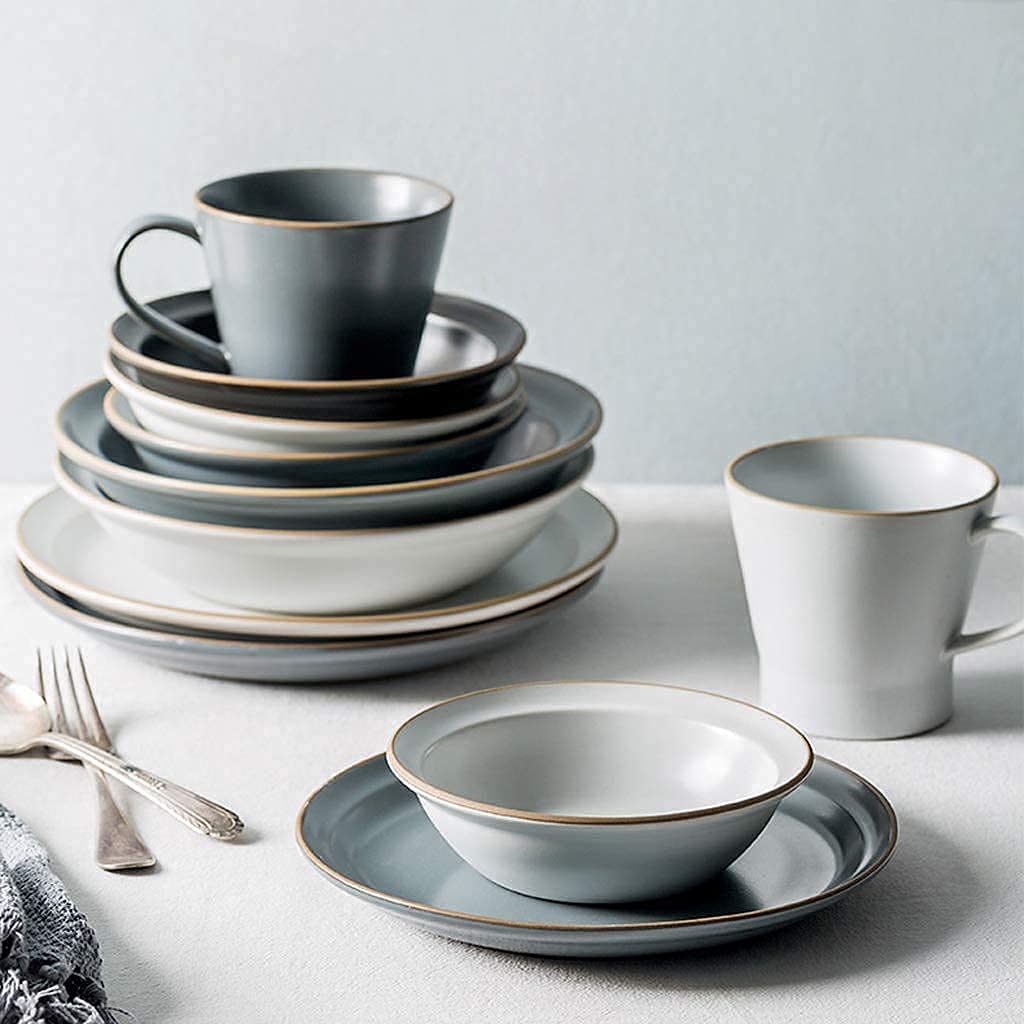 Ensembles de Vaisselle Ensemble de Vaisselle, Ensembles de dîner en céramique, Bol en Porcelaine émaillée de Style Nordique avec mélange de Couleurs, Assiette à(