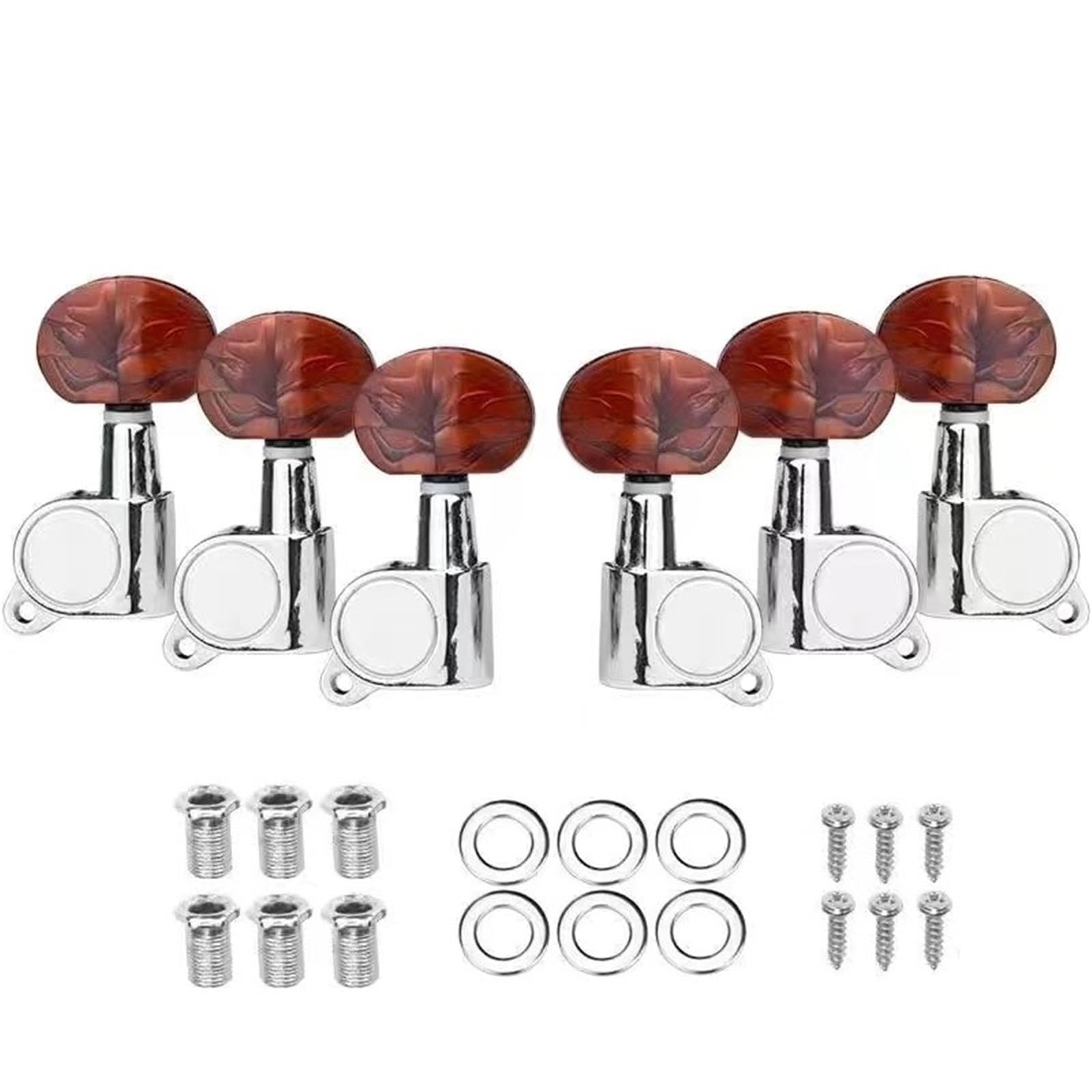Afinador de Guitarra Clavijas de afinación cuerdas for guitarra folk, afinadores botón metálico semicerrados o totalmente cerrados, accesorios for clavijas | C 6Pcs