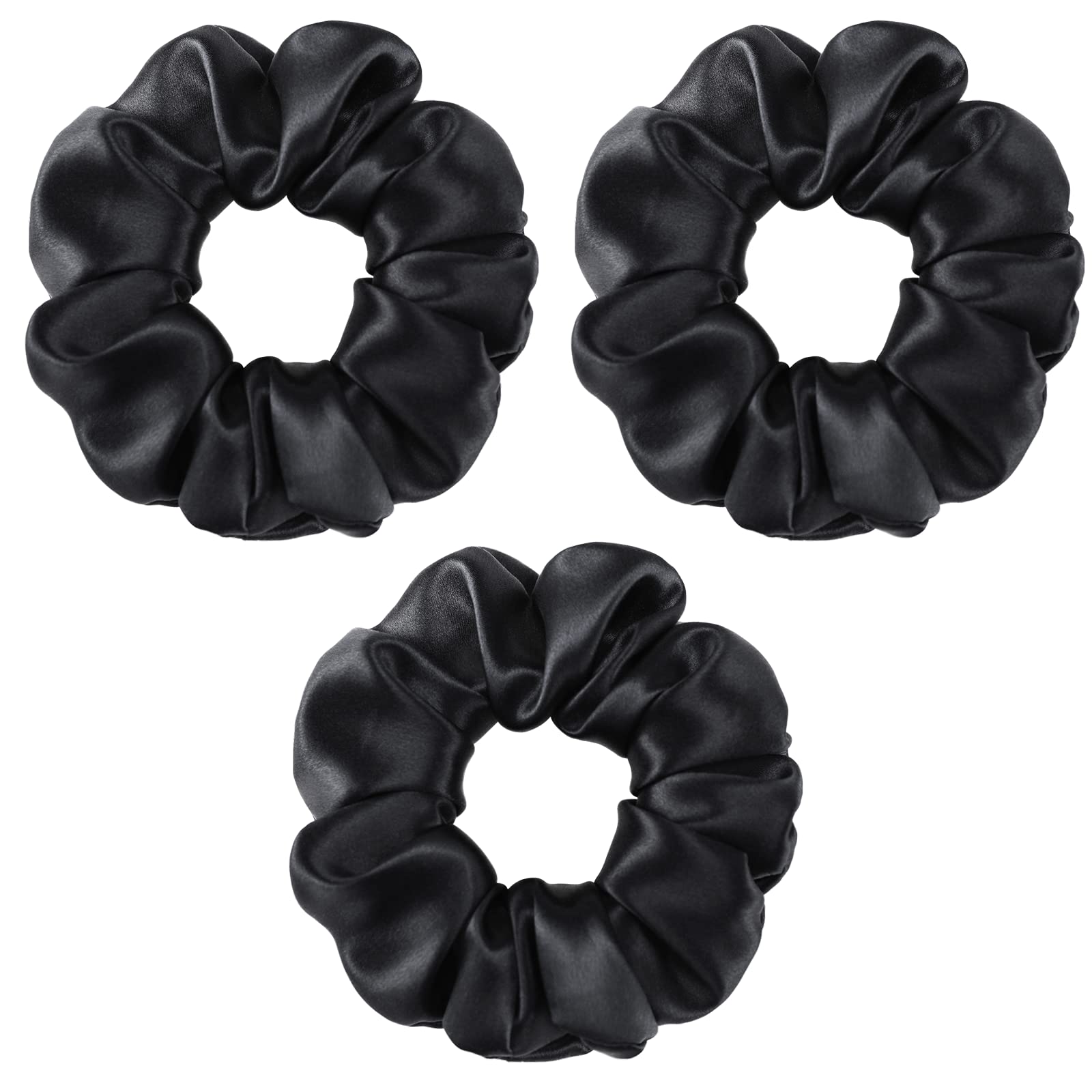 UTUKKY Silk 100% Pure Hair Scrunchies for Womens and Girls Mulberry Silk Soft Hair Ties Natural No Damage for Ponytail Holder Cute Tie…