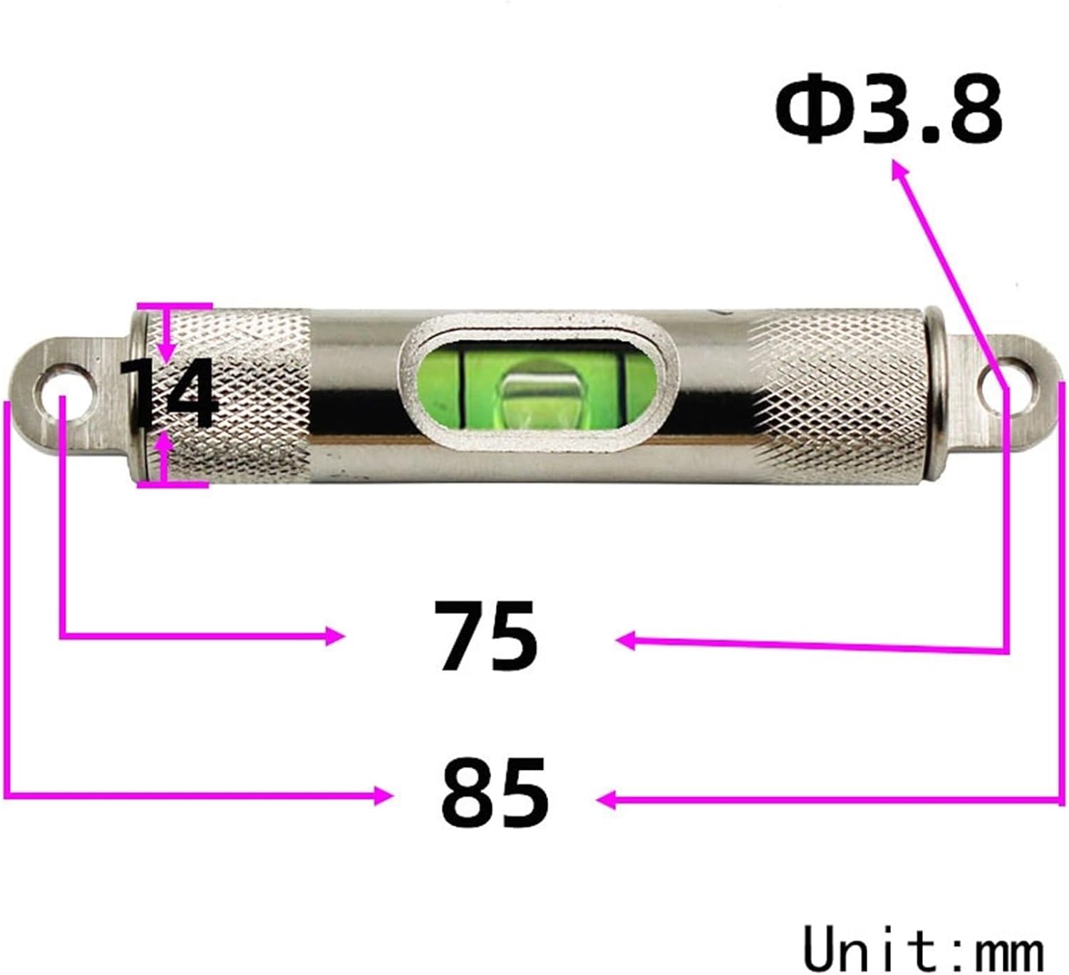 4 Sizes Metal Strip Bubble Level With Protective Cover Vehicle Leveling Tool Support Leg Available Bracket Leveler 1PCS(Length-115mm)