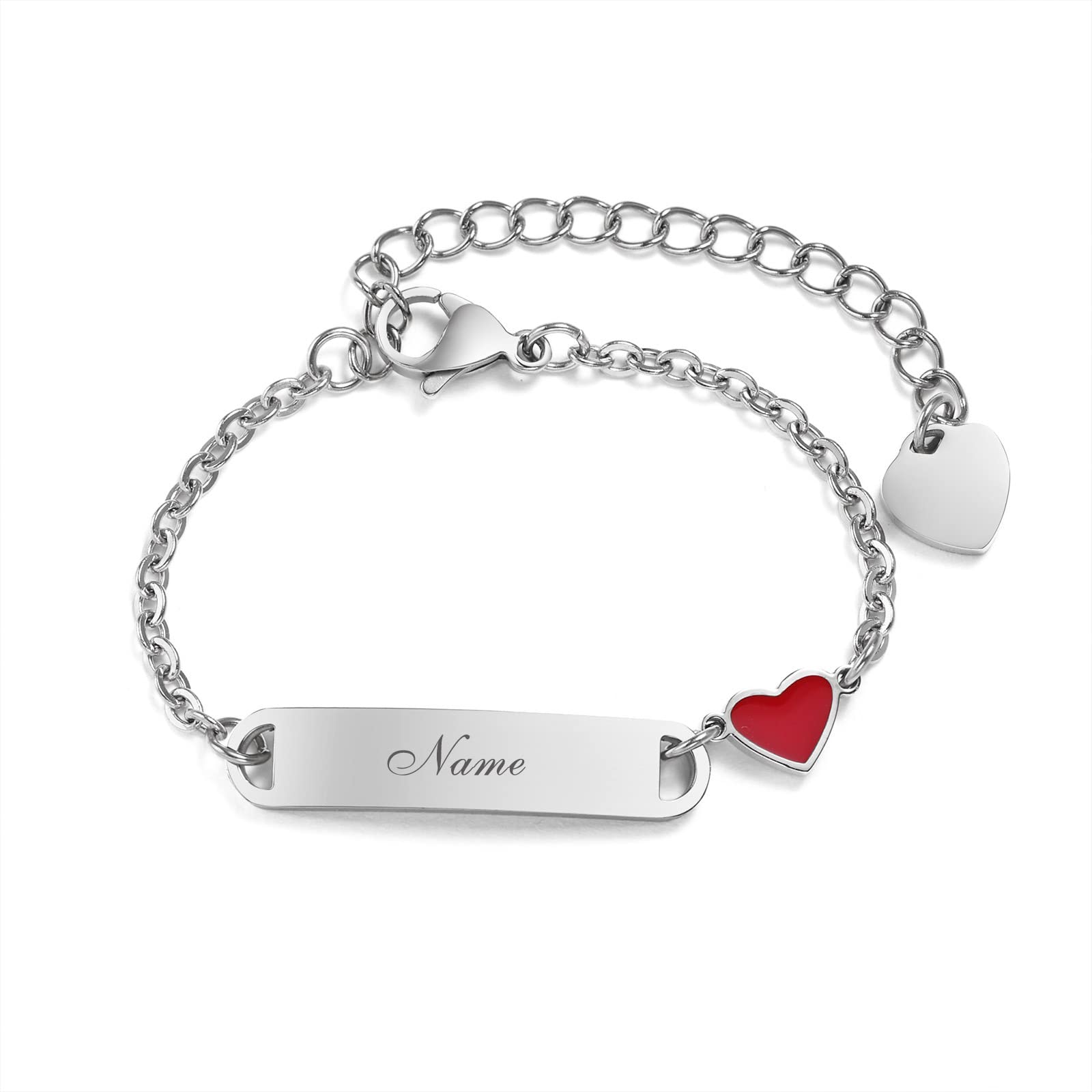Kinderarmband met naam en datum zilver
