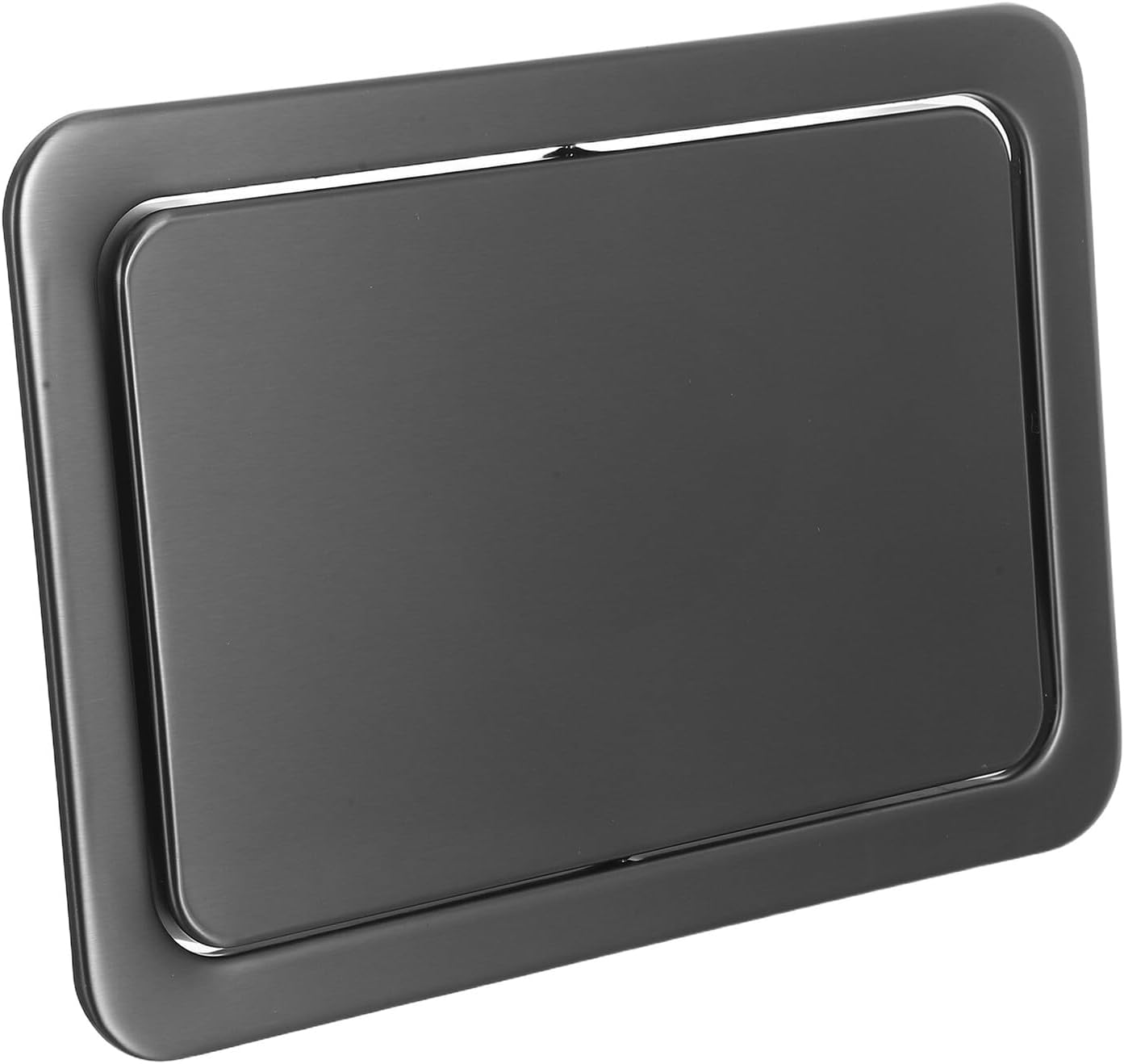 BESPORTBLE Embedded Stainless Steel Trash Can Lid, Swing Flap Waste Bin Cover for Kitchen and Bathroom Countertops, Gray 430 Metal Recycling Lid Replacement