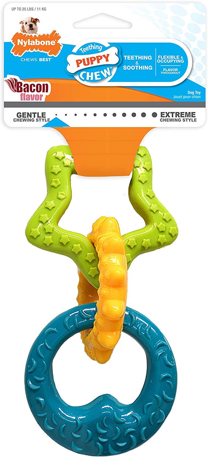 Nylabone - Juego de 3 anillos de dentición triples para cachorros