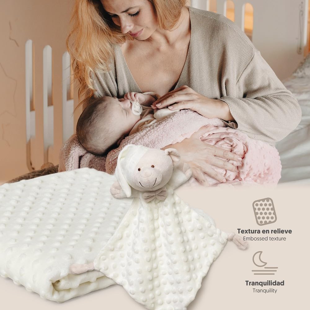 Interbaby PD001-05, Coperta A Bolle Per Bebè E Dou Dou Orso Beige - 720 g - 5