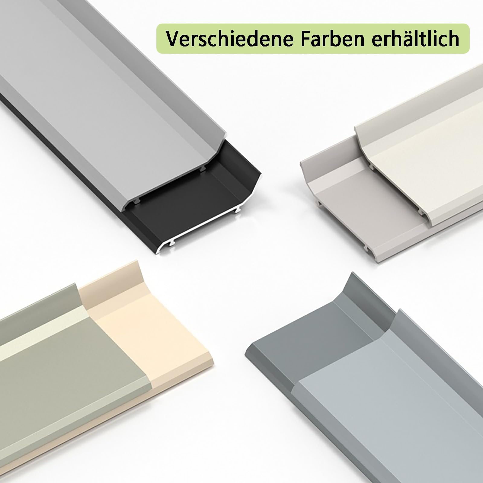 Zócalos De Aleación De Aluminio Modernos, 125cm, Juego De 4, Tiras Decorativas Elegantes Para Renovación De Interiores, Zócalos Duraderos Para Decoración Del Hogar(Option 5,Höhe: 60mm)