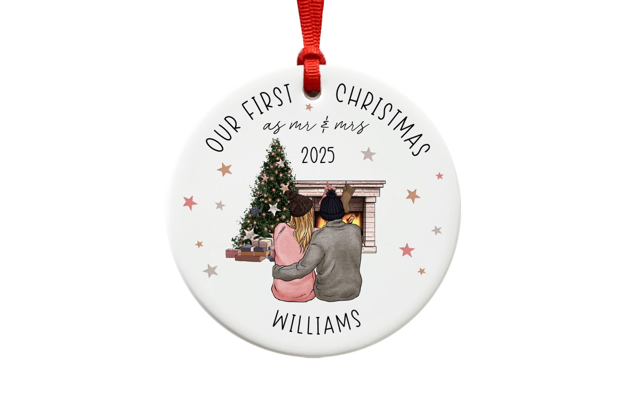 Our First Christmas as Mr and Mrs Ornament - Ceramic Christmas Tree Decoration 2025