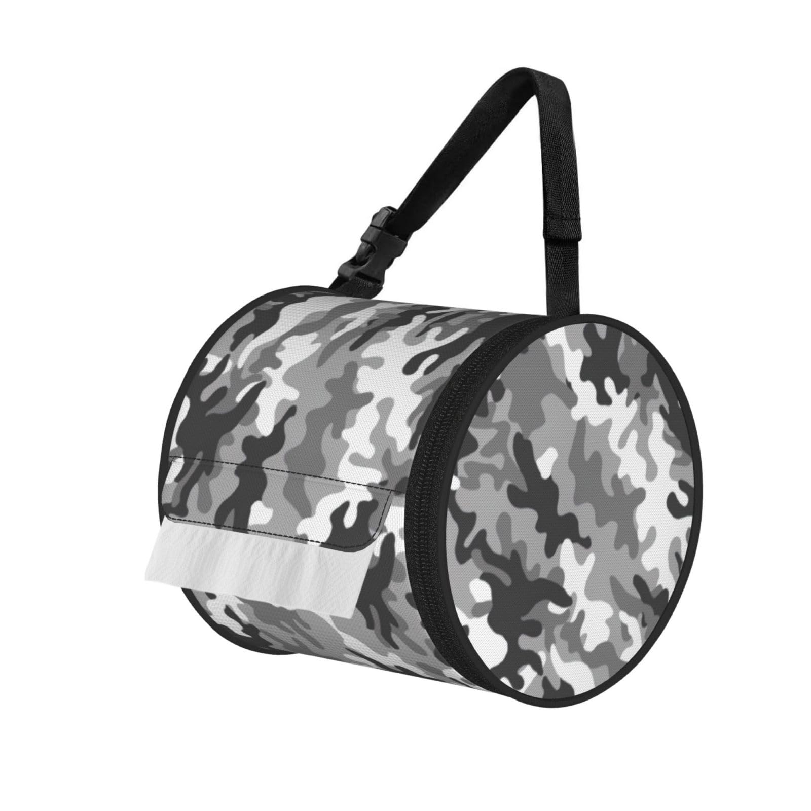 Digital Camo Printed Pet-Proof Toilet Roll Bag, Durable Oxford Cloth with Handle for Travel Tent Kitchen