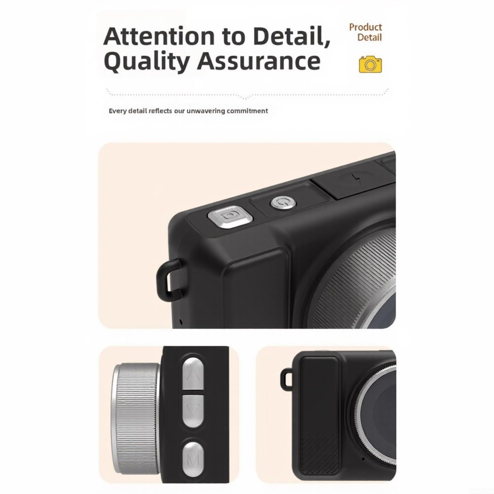 Fotocamera digitale 1080P retrò compatta, filtro luce LED compatta leggera fotocamera fotografica per vlog viaggi principianti studenti (bianco+32G)
