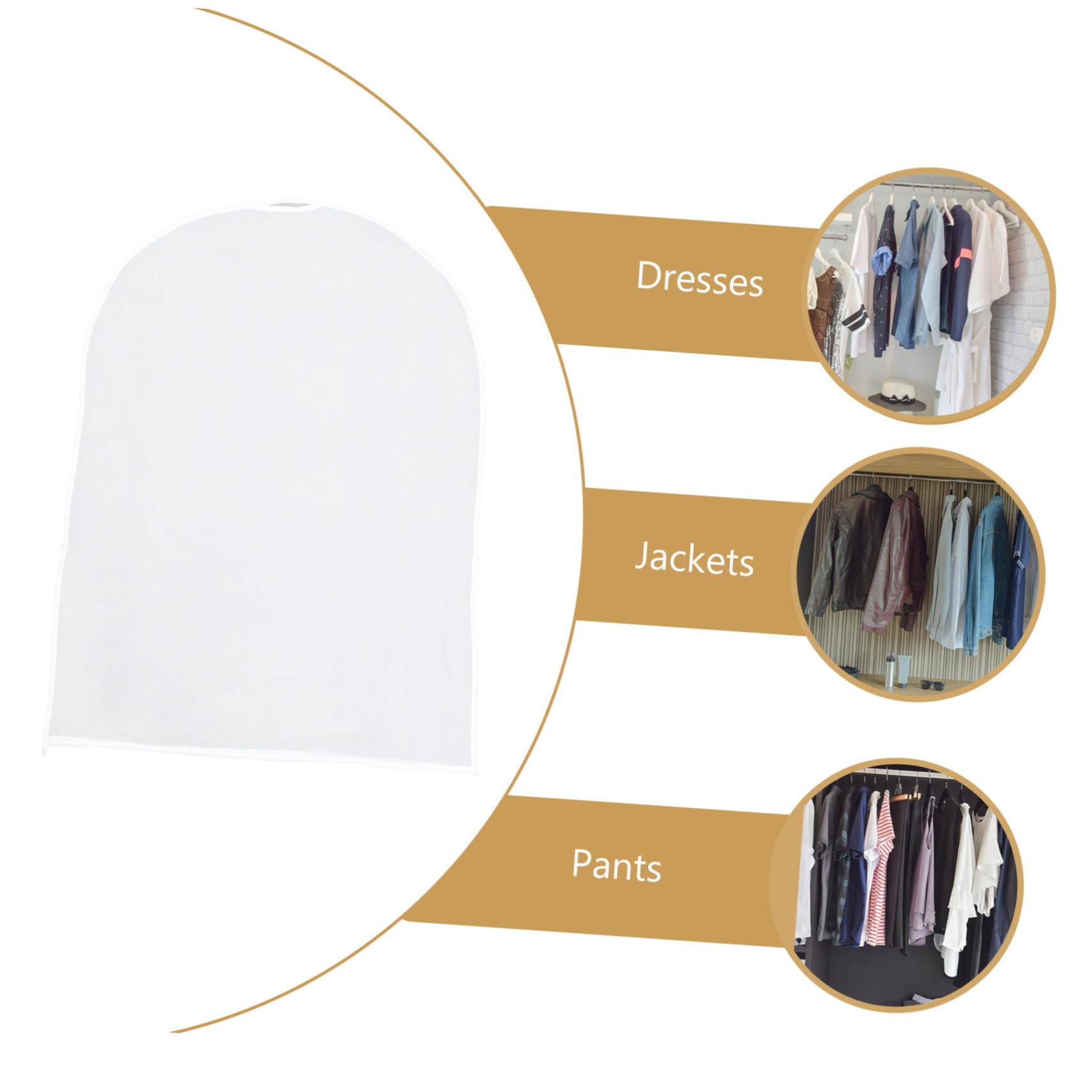 10 piezas Funda Protectora para Ropa Colgante Translúcida Resistente al Polvo para Armario Hogar Reutilizable y Fácil Limpieza