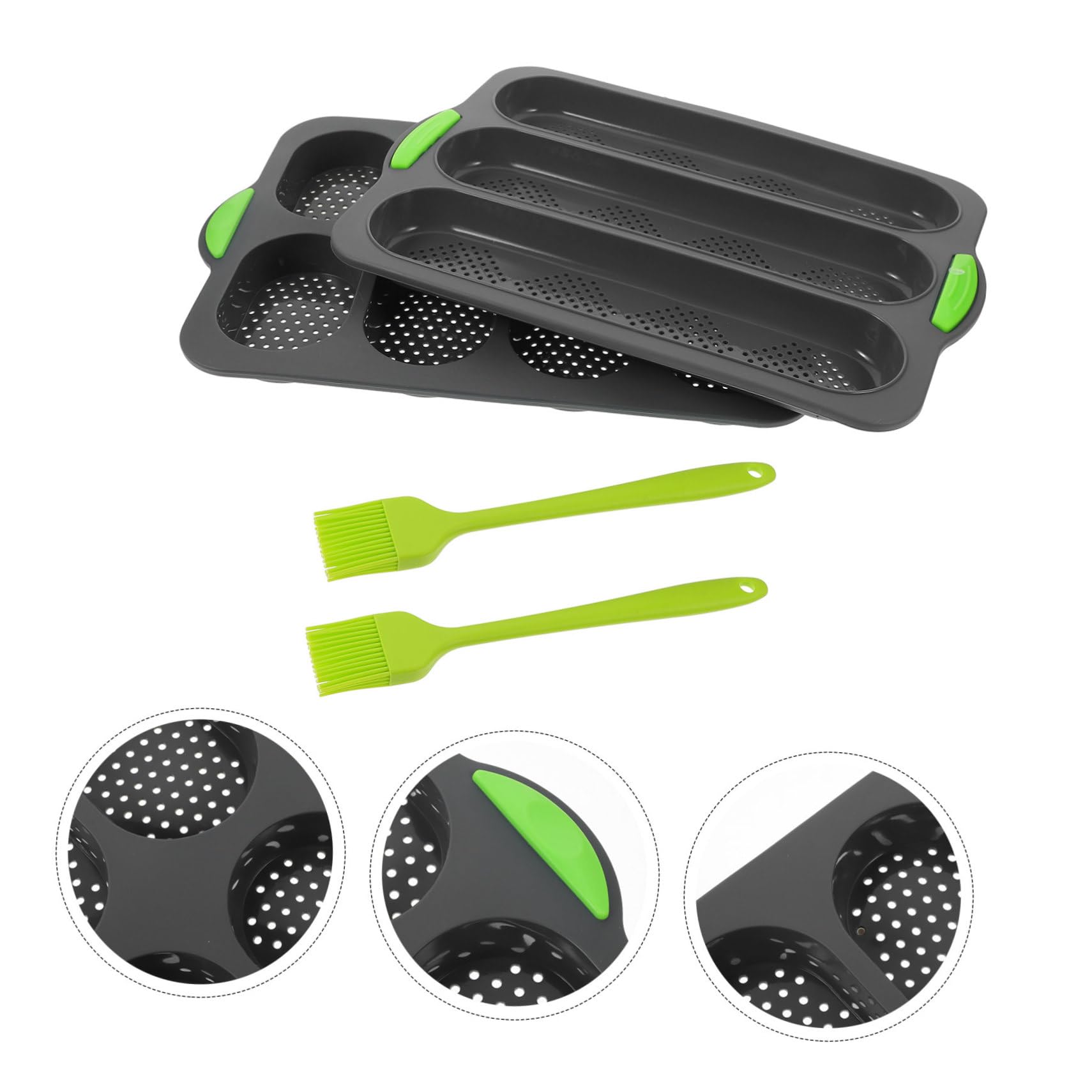 DECHOUS Molde de Silicona para Hornear Pan Francés con Ranuras Molde Perforado para Repostería DIY Apto para Manualidades y Cocción el Hogar