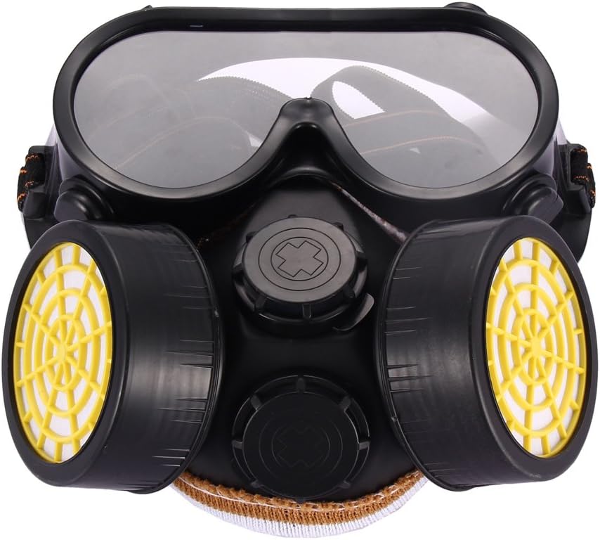 Willand AKD06 Direct Soft Silica Gel without Glue Smell Activated Carbon Filter Box, Glass Industrial Gas Chemical Anti-Dust Paint Respirator Mask Glasses Set