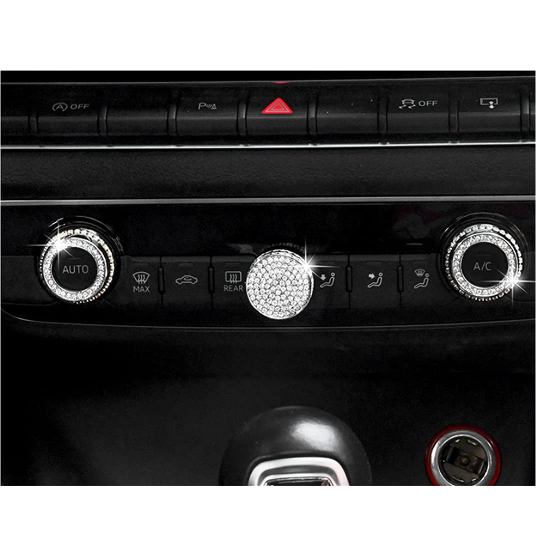 Bouton Climatisation Strass Pour Audi A3 A4 A5 Q2 Q3 Q5 Q7 - Accessoire Auto Aluminium Design Original