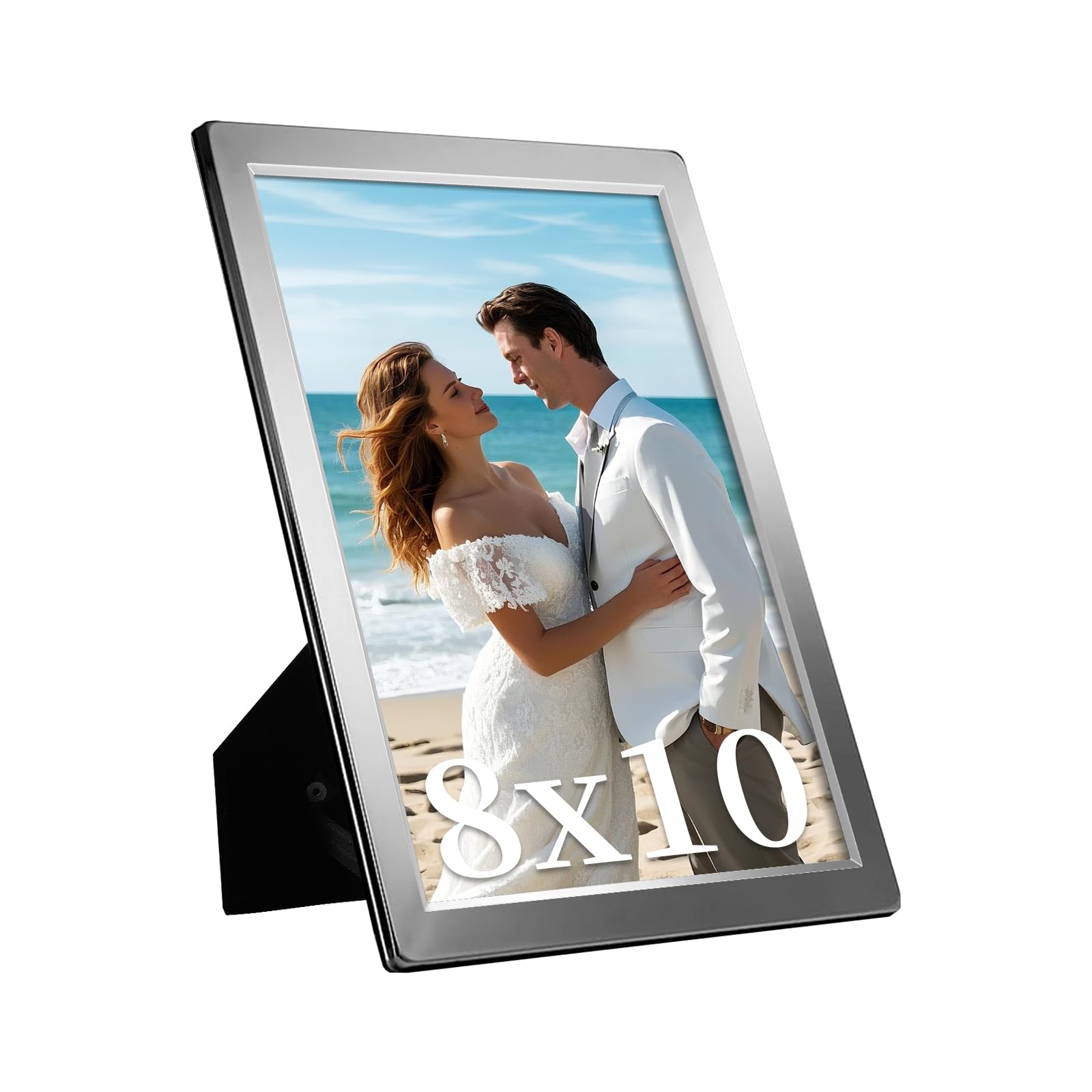 Cadre photo plaqué argent pour décorer le salon avec vos photos de famille