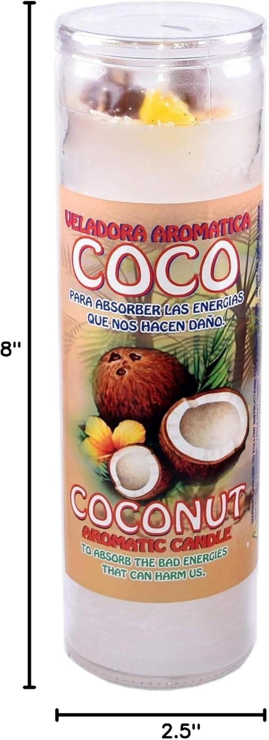 3 Pieces Candle Cocktail VELADORA Coconut/Coco AROMATICA