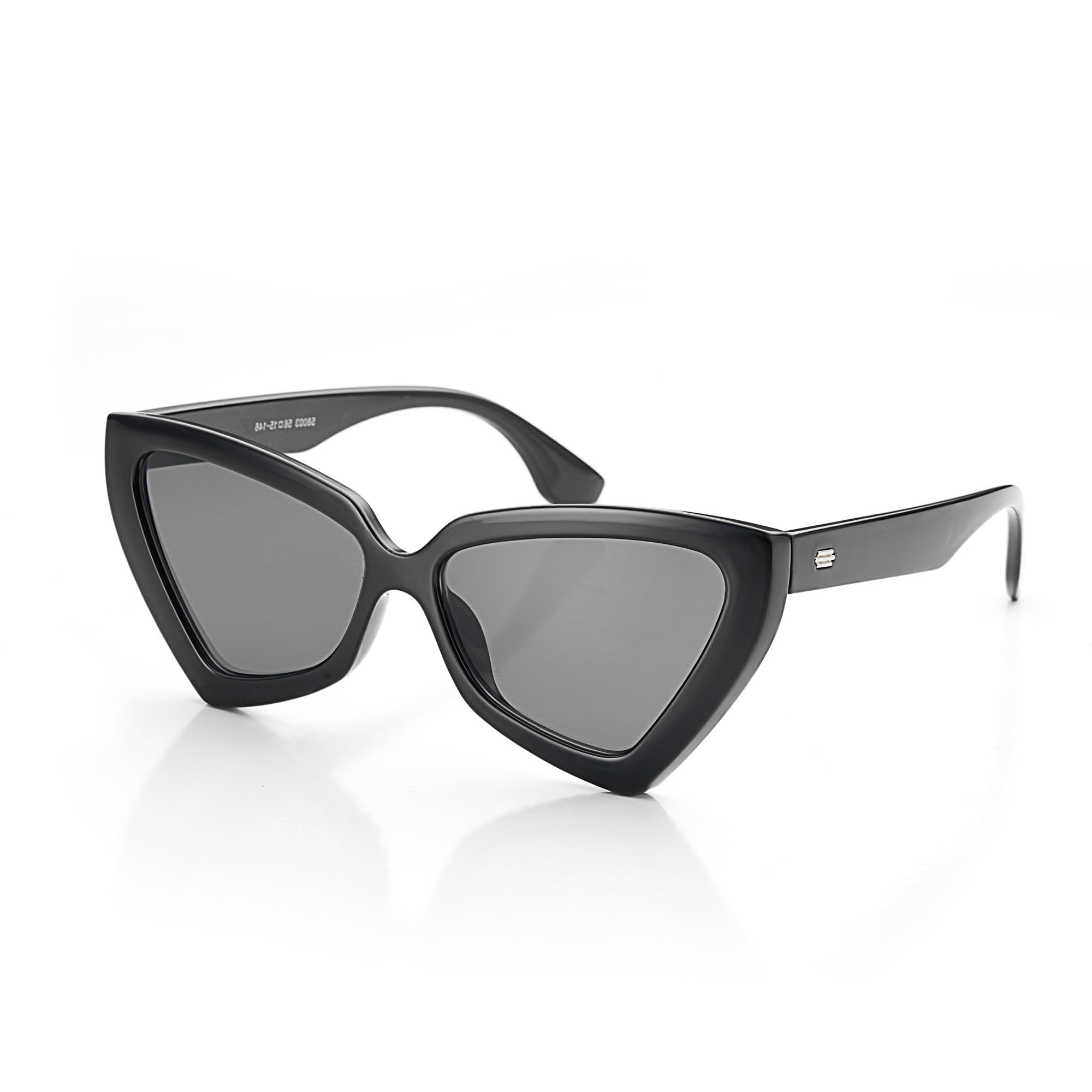 Retro Stylish Cat Eye Sunglasses for Women Stylish | Black Polycarbonate Frame | UV400 Protection | Trendy Cateye Goggles for Woman | Shades for Adult-image-41
