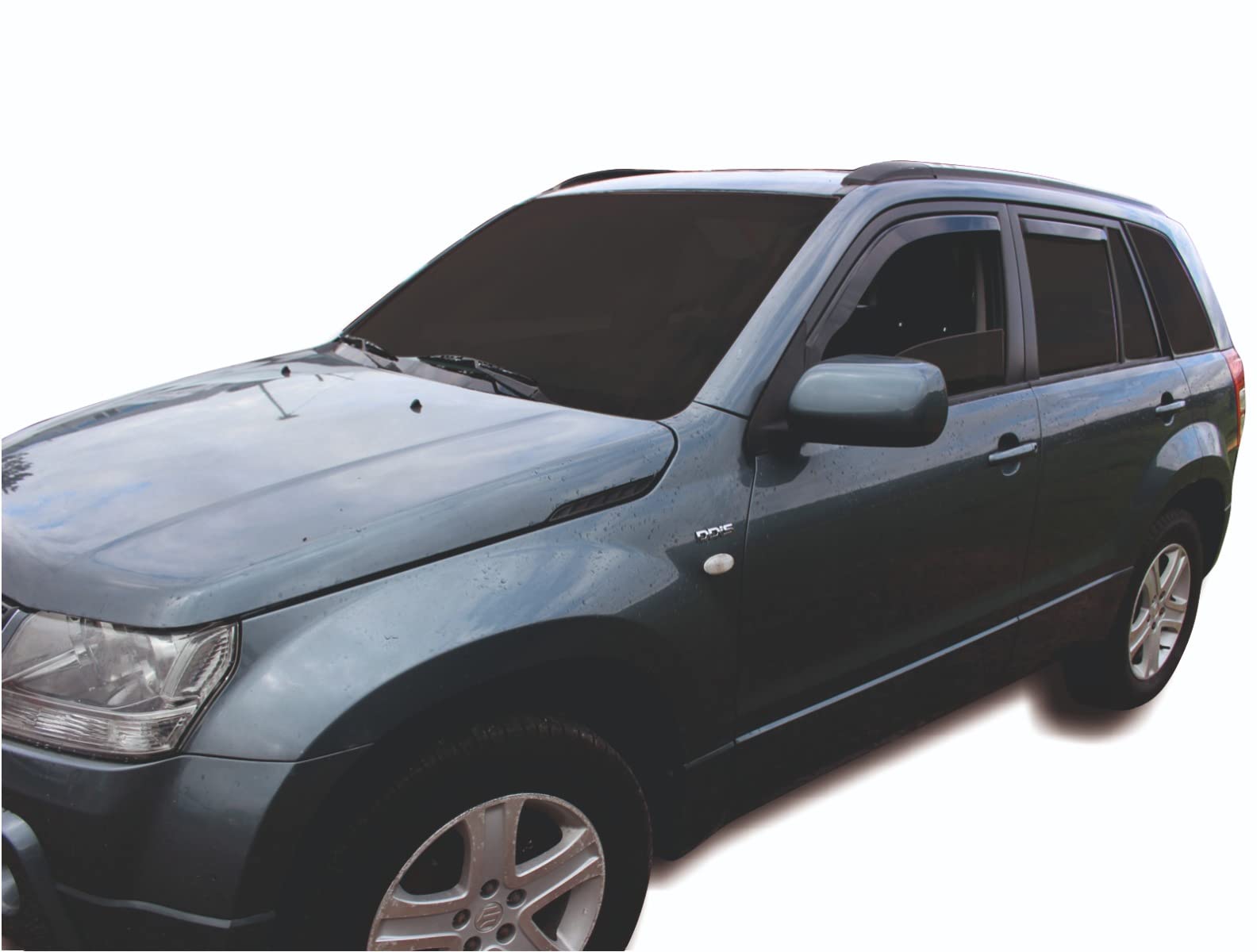 J&J AUTOMOTIVE Deflettori d'Aria per Suzuki Grand Vitara 5-Porte 2005-2015, Set da 4 Pezzi, Nero Fumé Oscurato Heko