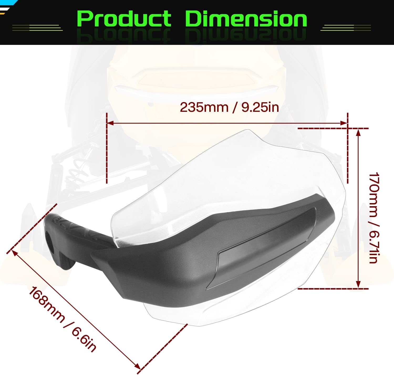 Transparent Handlebar Hand Wind Air Deflector Kit Compatible with Ski-Doo REV Gen5 / Gen4 / XS/XM/XP/XR/XU Accessories Replace #‎860200789 Plastic Handguards Protector(2PCS