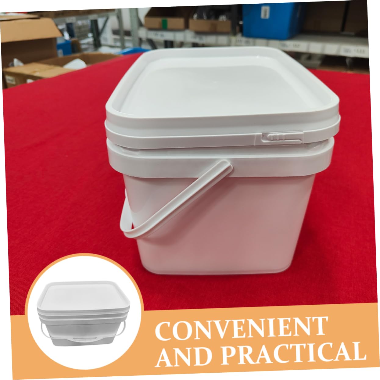 jojofuny Secchio per Contenere Vernice e Prodotti Chimici Bianco per Pittura da 10l in Plastica Pp con Coperchio e Manico Leggero e Facile da Trasportare
