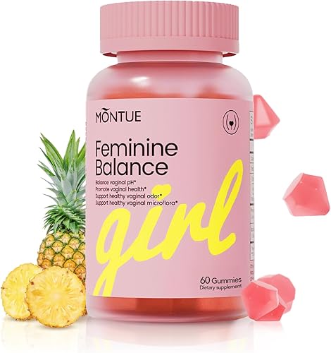 Gomitas de equilibrio femenino de diamante premium, equilibrio de pH con prebióticos y mezcla probiótica Lactobacillus y apoyo inmunológico de piña