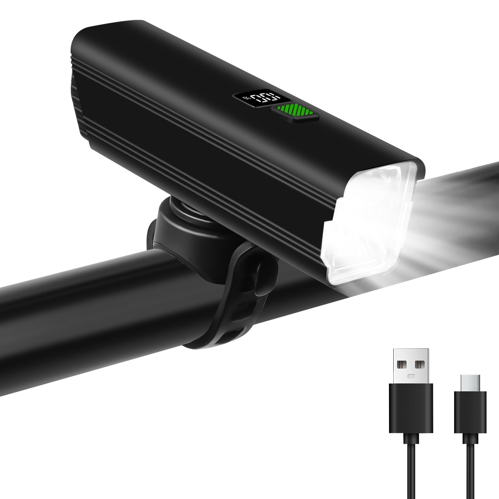 Luci Bicicletta Ainiv LED Ricaricabili - Anteriore 800 Lumen, Impermeabile, Con Power Bank E 6 Modalità - Foto 3