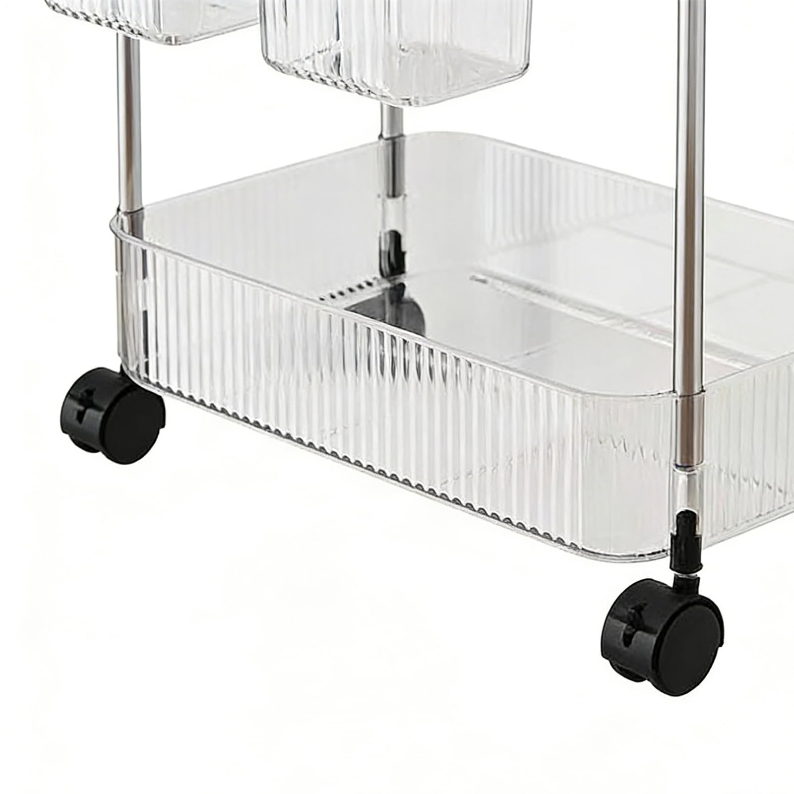 Utili Cart - Carrello multistrato in acrilico su ruote, soluzione versatile per ufficio, casa, cucina, bagno, trucco, lavanderia, dormitorio, artigianato, salone, camera da letto, dispensa