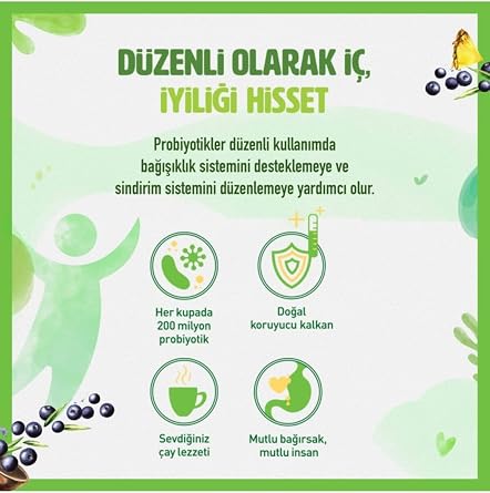 Doğadan Probiyotikli Yeşil Çay Açai Ananas 14Lü X2