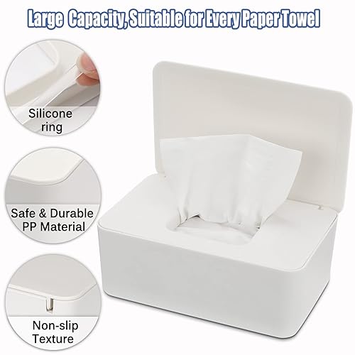 Miniatura 3 de NOVWANG Dispensador de toallitas, soporte para toallitas para bebés, mantiene las toallitas frescas, contenedor de toallitas recargables para