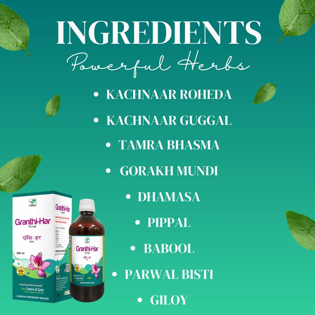 Prime Granthi Har Kashay Syrup | Ayurvedic Tonic for Cysts, Fibroids, Lumps & Tumor Support | Herbal Blend with Kanchnar, Haridra & More | No Added Sugar or Preservatives | 500 ML - Image 3 thumbnail