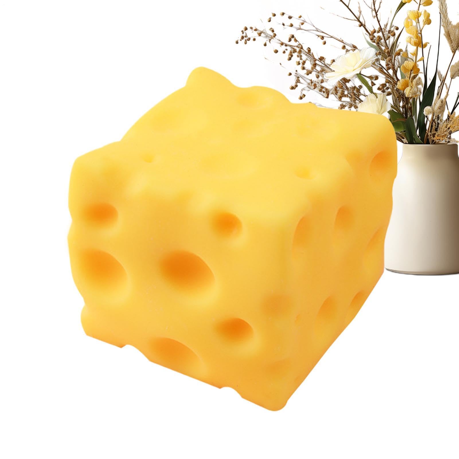 Squeeze Cheese Toy, Soft Silicone Cheese-Shaped Sensory Fidget & Pinching Stress Relief Toy for Kids, Adults, Students, Office, Home, Travel