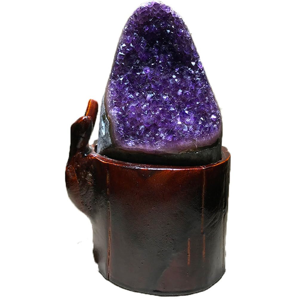 Zooeewly Natural Raw Amethyst Cluster, Irregular Geode Quartz Mineral Specimen, Crystal Ornament for Home Decor, Meditation, Reiki, for Collection, Housewarming & All Occasions