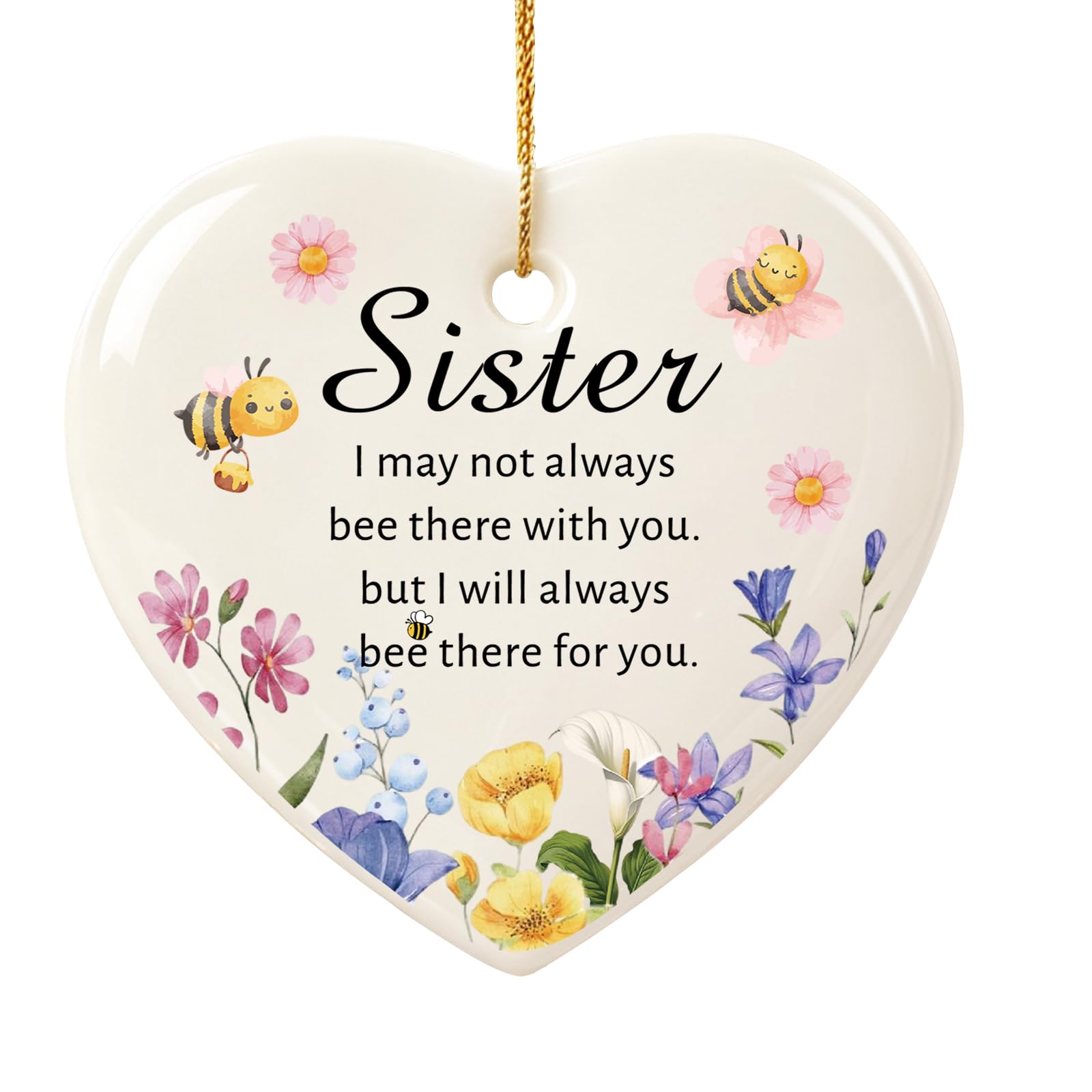 PRSTENLY Gifts for Sister, Sister Birthday Gifts from Sister Ornaments Card