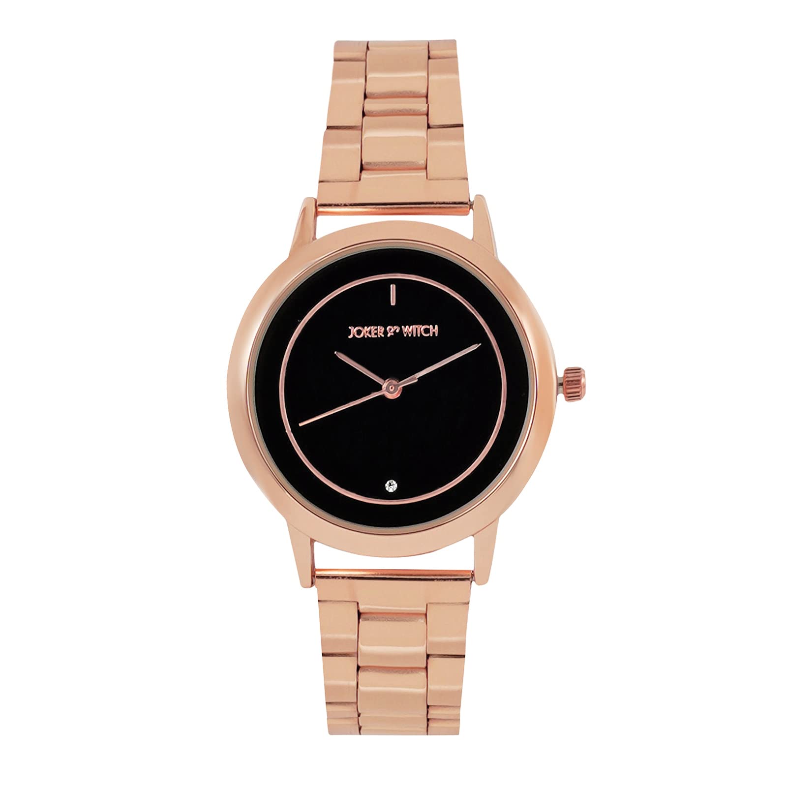 Joker & Witch Eclipse Black Dial Rose Gold Stainless Steel Analogue Watch for Women (B0BBFJ2ZJF) Amazon Price History, Amazon Price Tracker