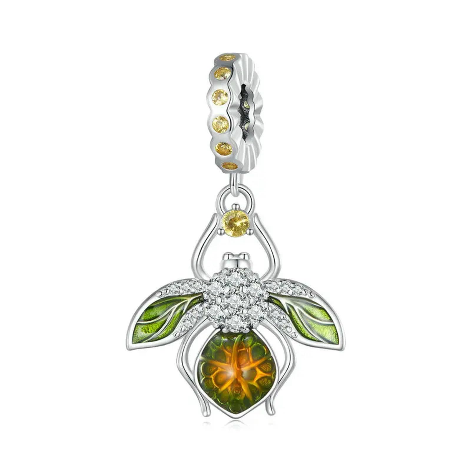 925 Srebro Sterlingowe Cytryna Pszczo艂a Wisiorek Charms Owad Koralik Dla Kobiet Bransoletka I Bangle Bi偶uteria