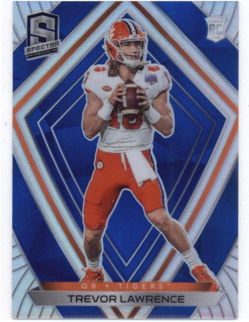 2021 Panini Chronicles Draft Picks Spectra Blue Prizm Holo #279 Trevor Lawrence Clemson Tigers NFL Football Card /99 NM-MT