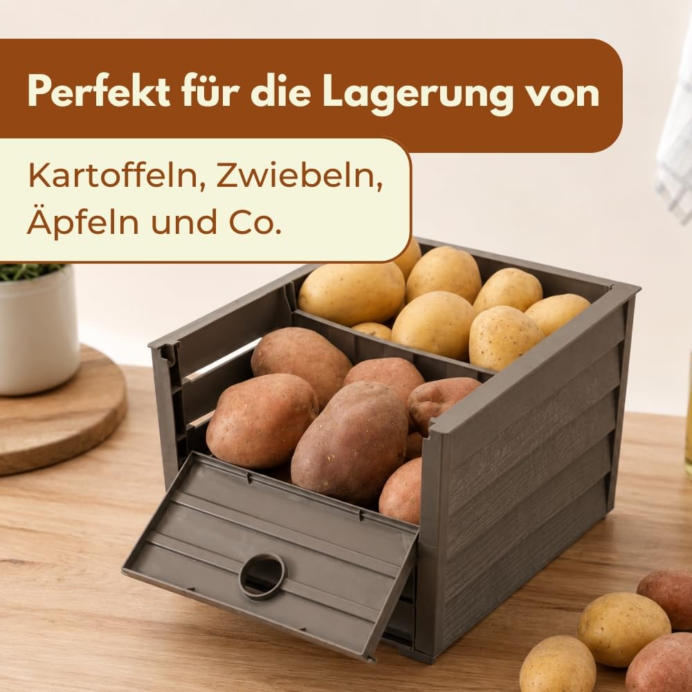 GarPet Kartoffel Aufbewahrungsbox Küche Zwiebel Aufbewahrung Obstkiste Gemüsekiste Kartoffelkiste zum Lagern Obst Aufbewahrung Gemüse Zwiebelbehälter
