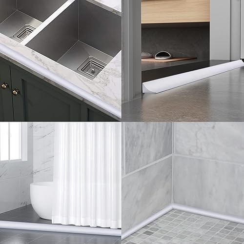 Miniatura 7 de Presa de agua plegable de silicona de 67 pulgadas, barrera de ducha impermeable, retenedor para separación húmeda y seca, para fregadero de cocina,