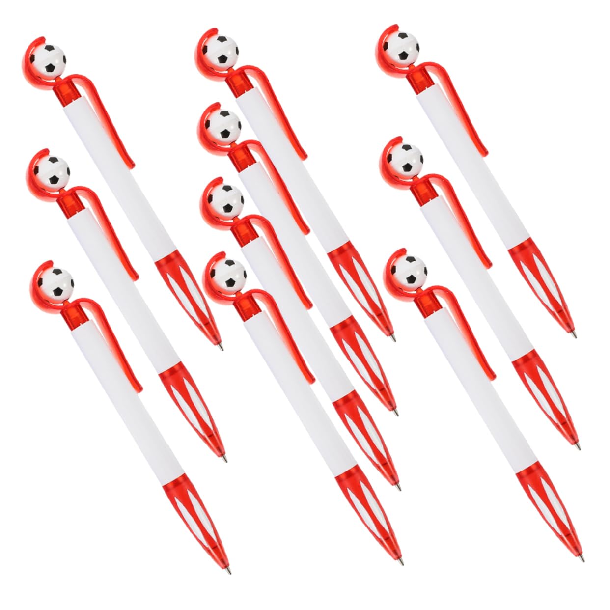 VILLCASE Lot De 5 Stylos À Bille Motif Football Lot De 10 Pour Étudiants Papeterie Bureau École Garçons Et Filles Poignée Antidérapante