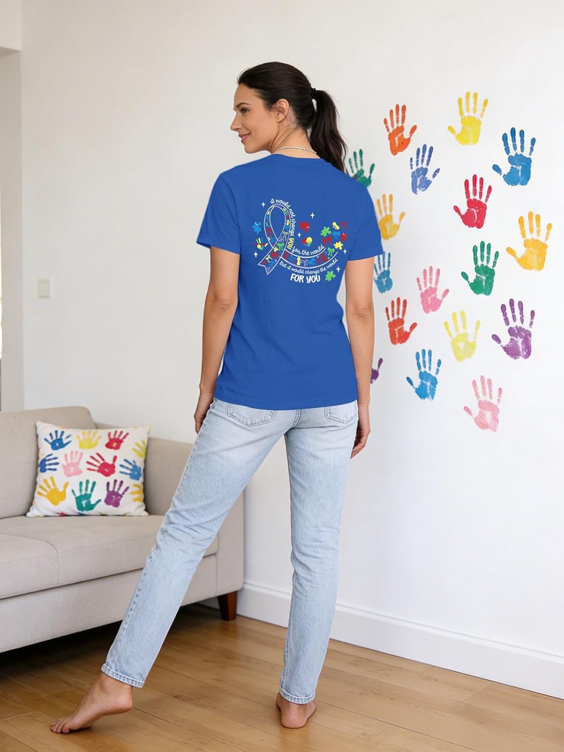 Autism Awareness Shirt Women Autism Support Acceptance Tshirt Heart Puzzle Graphic Tee Tops - Image 7