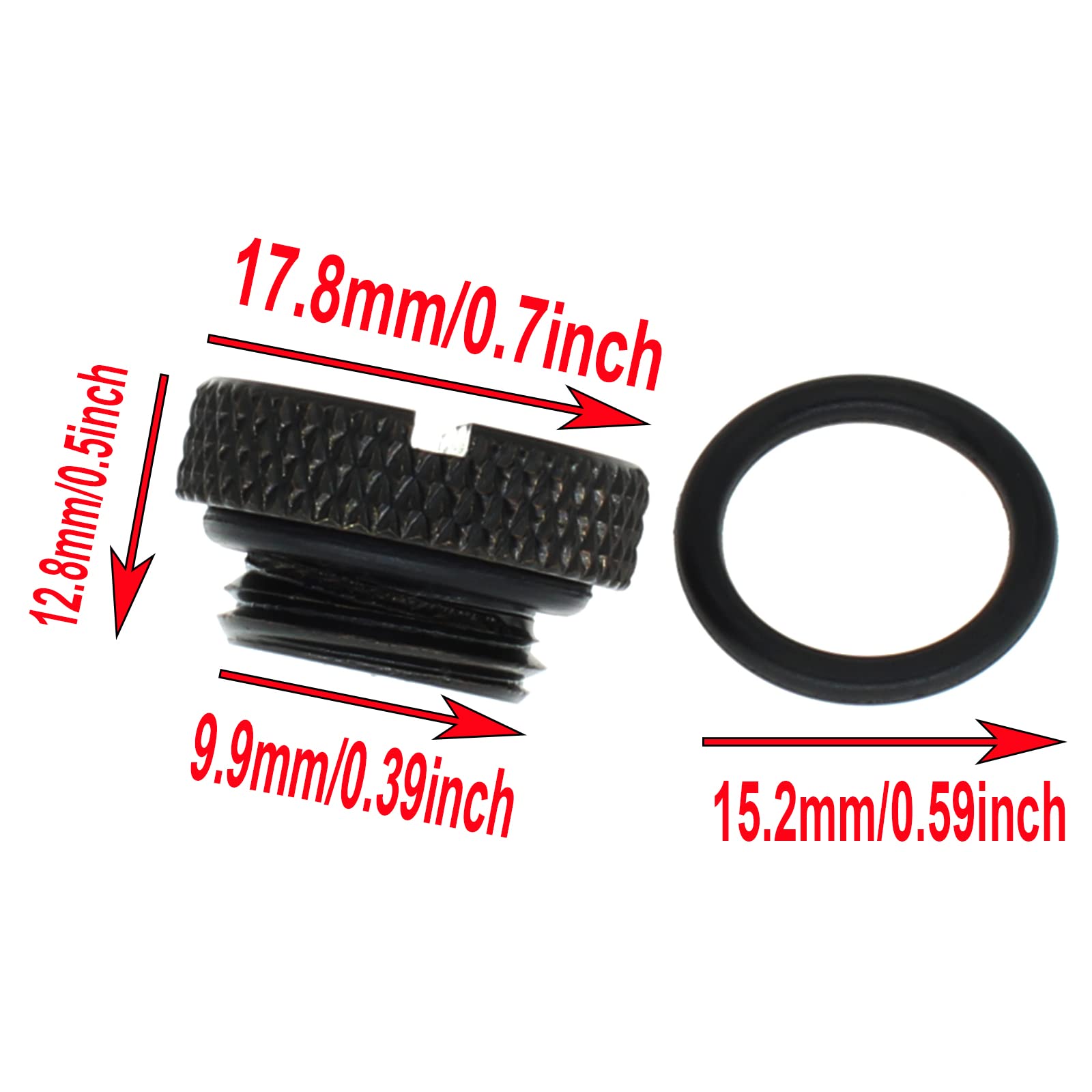 Enchufe G1/4 3 piezas G1/4 enchufe de parada de agua con junta tórica para sistemas de refrigeración por agua de PC [, negro] 5