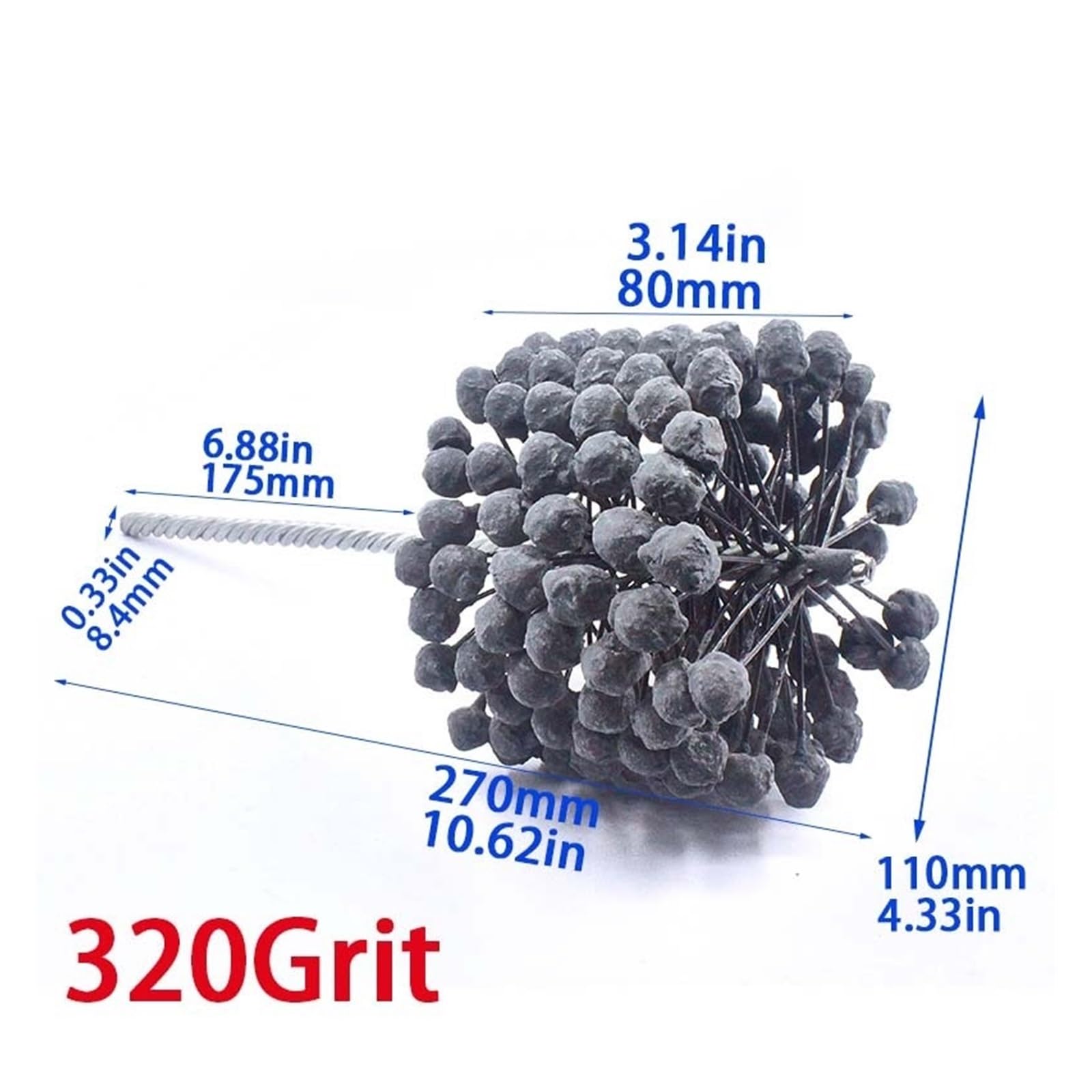 Cepillo cilíndrico flexible de grano 105 mm, cepillo de bruñido flexible, herramienta de bruñido cilíndrico, grano 240, cilindro de árbol de levas, motor de coche, desbarbado, pulido, taladros (110 mm